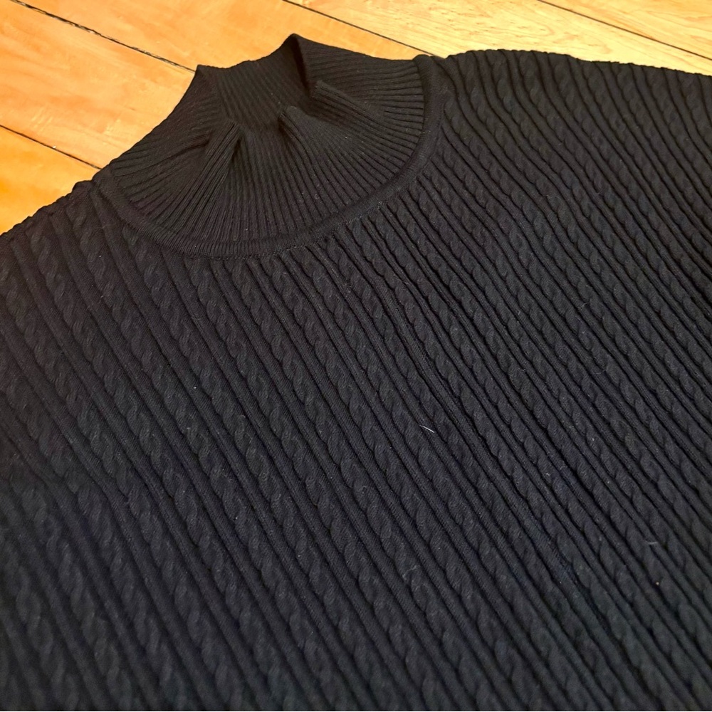 Misook Black Ribbed Knit Long Sweater Dress - Picture 4 of 6